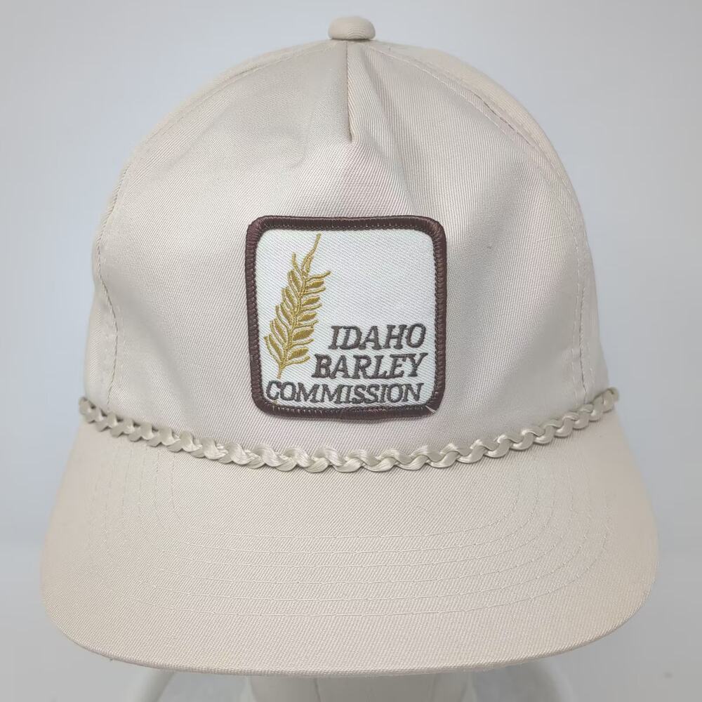 That Hat Idaho Barley Commission Slideback 5 Panel Hat Beige OSFA Braided Rope - Picture 2 of 9